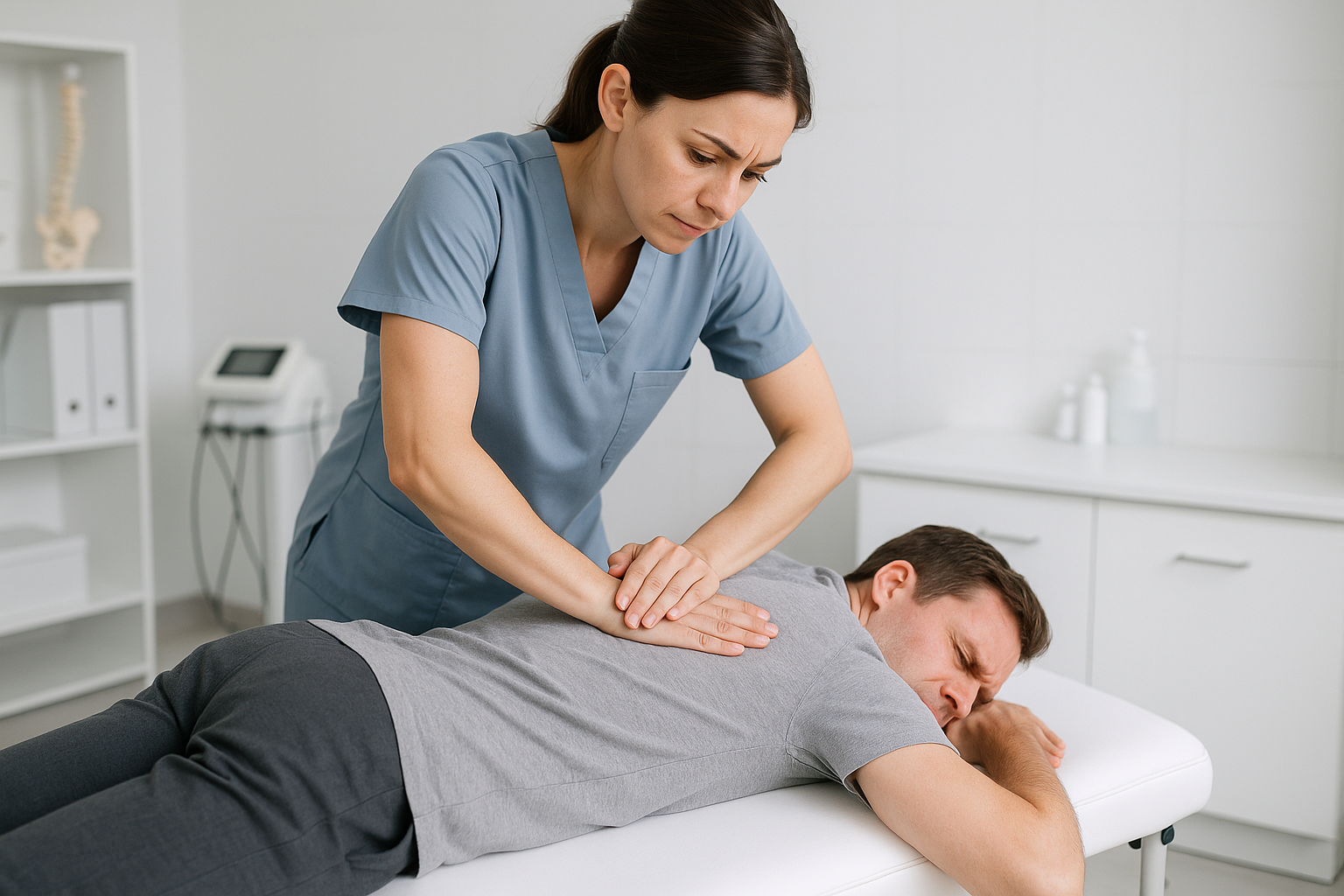 A female chiropractor